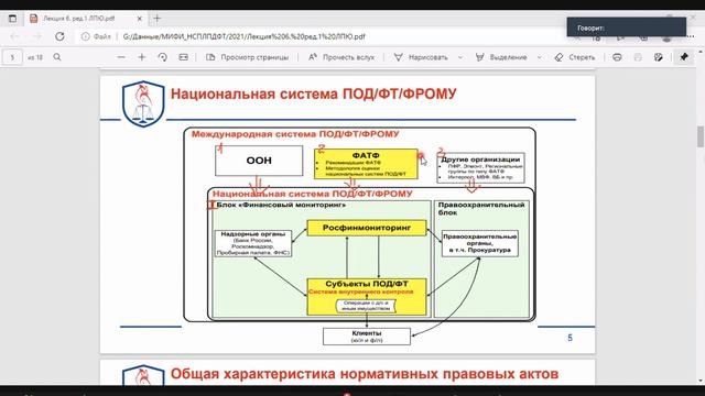 Лекция 6. Структура национaльной системы ПОДФТФРОМУ смотреть онлайн