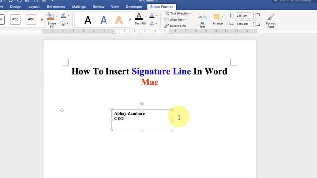 How To Insert Signature Line In Word [ MAC ]