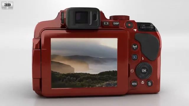 Nikon Coolpix P610 Red 3D model by Humster3D.com смотреть онлайн