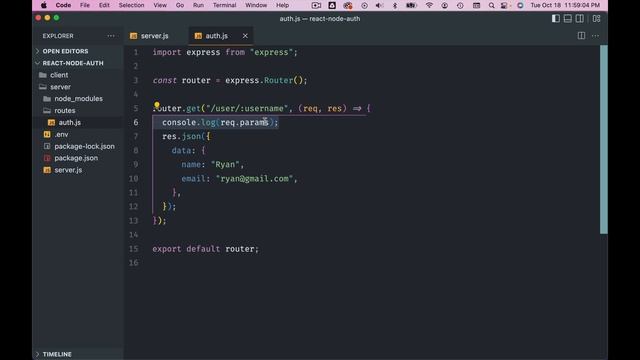 5 REACT NODE MERN AUTHENTICATION FULL PROJECT - ACCESS ROUTE PARAMS IN NODEJS смотреть онлайн