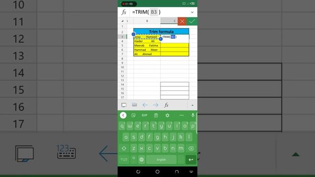 Microsoft excel || Trim formula || Remove unwanted space || on android phone смотреть онлайн