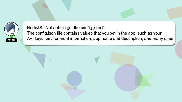 NodeJS : Not able to get the config json file смотреть онлайн