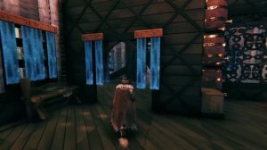 Большой загородный дом в игре Вальхейм, классический современный дизайн