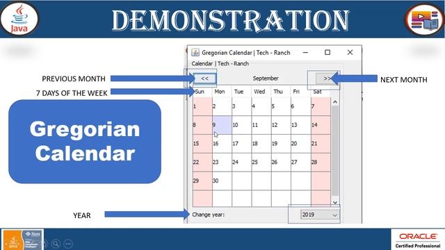 Live Demonstration of Calendar & Date Picker Example in Java Swing API|Practice Projects|@TechRanch смотреть онлайн