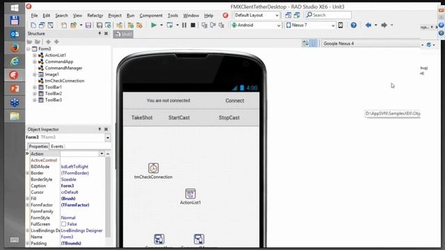 Взаимодействие приложений с помощью Tethering RAD Studio XE6