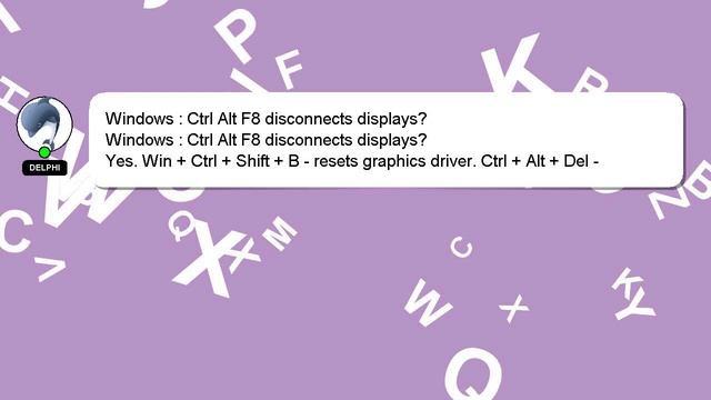Windows : Ctrl Alt F8 disconnects displays? смотреть онлайн
