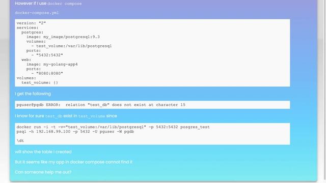 How to use volume in docker compose for postgres? смотреть онлайн