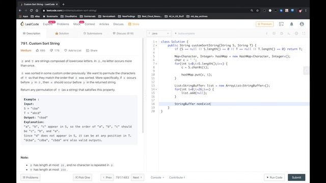 LeetCode - Custom Sort String смотреть онлайн