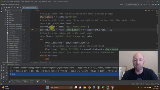 Build a Dividend Portfolio Tracker with Python yahoo-fin PART 1| #201 (Python for Finance) смотреть онлайн
