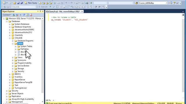 7 - SQL RENAME TABLE - Learn SQL from www.SQLServerLog.com смотреть онлайн