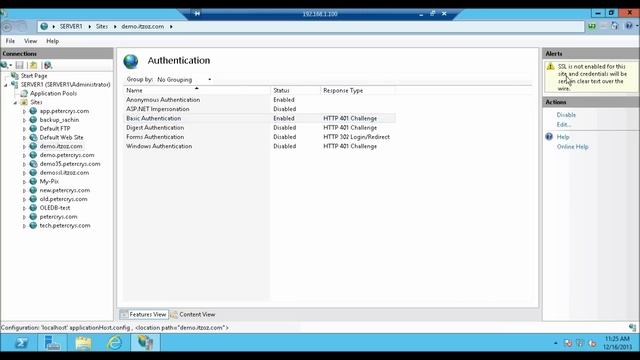 How to Configure Basic Authentication in IIS 8 on Windows Server 2012 смотреть онлайн