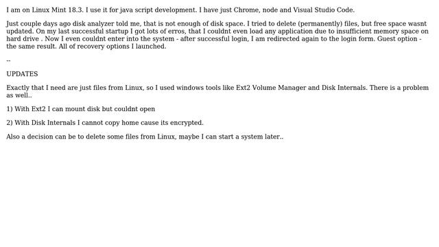Linux Mint startup error due to insufficient disk space (2 Solutions!!) смотреть онлайн