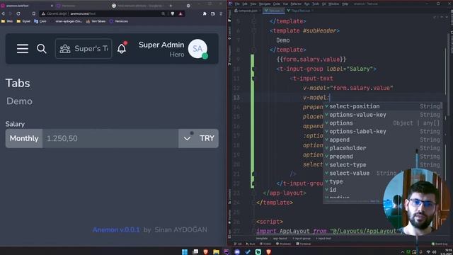 Text Input Komponenti (Select ile kombinlenmiş) - TailAdmin Komponentleri смотреть онлайн