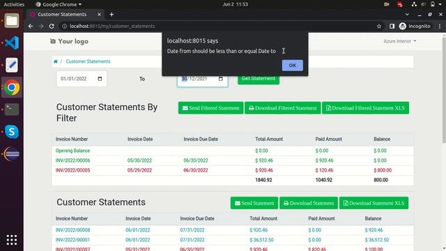 Customer Account Statement Filter Between Two Dates At Portal Odoo смотреть онлайн
