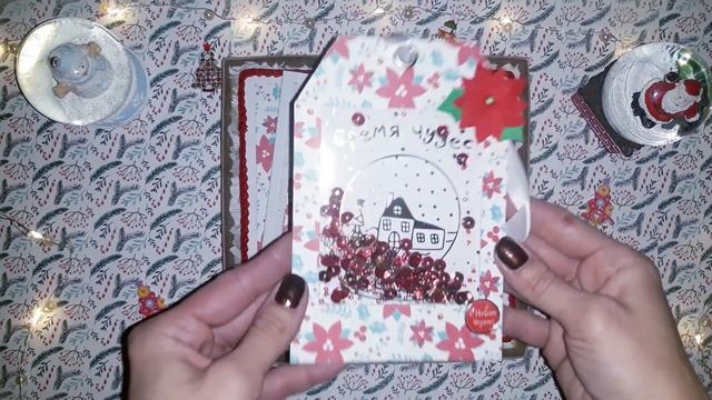 Обзор новогодней фоторамки ручной работы. Цветы пуансеттии. Скрапбукинг смотреть онлайн
