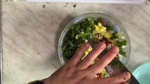 Эскалоп индейки на гриле и свежий летний овощной салат в прекрасный летний день