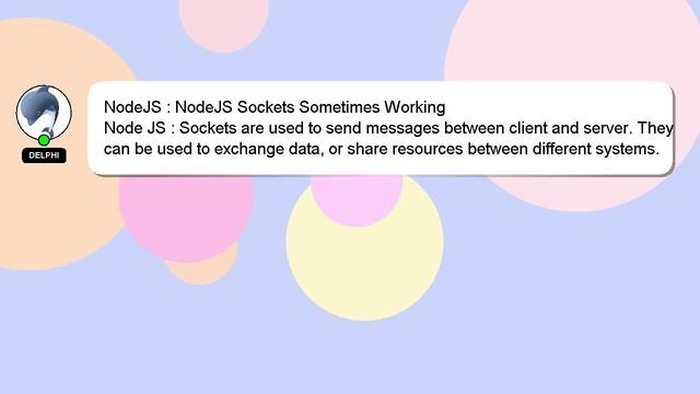 NodeJS : NodeJS Sockets Sometimes Working смотреть онлайн