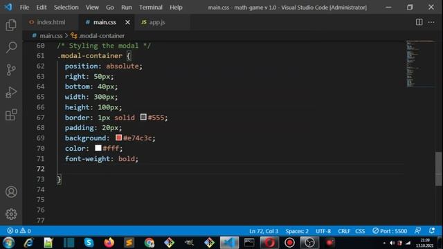 Math Game with JavaScript, HTML and CSS смотреть онлайн