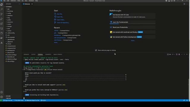 Laravel 9 and breeze installation