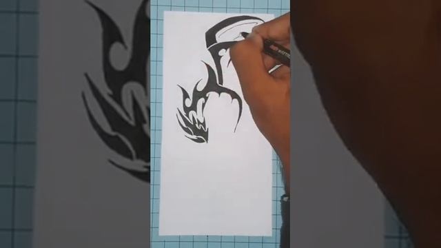 How to make dragon sketch/ simple dragon tattoo design (part 9) смотреть онлайн