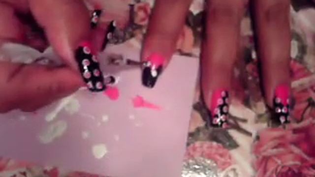 NAIL ART TUTORIAL BLACK PINK POLKA DOTS смотреть онлайн