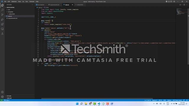 Webscraping amazon with python & beautifulsoup, flask & jquery смотреть онлайн