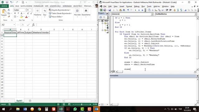 Excel Makro ile Outlook Erişimi ve Mailleri Kopyalama,Taşıma,Erişme смотреть онлайн