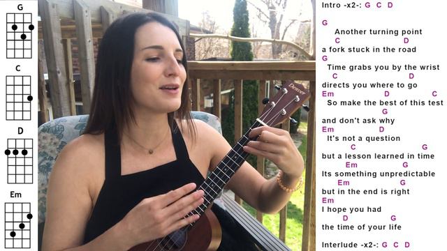 GOOD RIDDANCE (TIME OF YOUR LIFE) | GREEN DAY | Ukulele TUTORIAL 4 EASY chords | strumming & lyrics смотреть онлайн