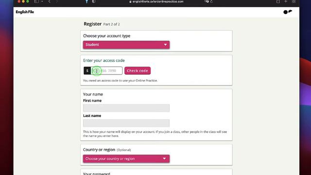 Registering At English File Online