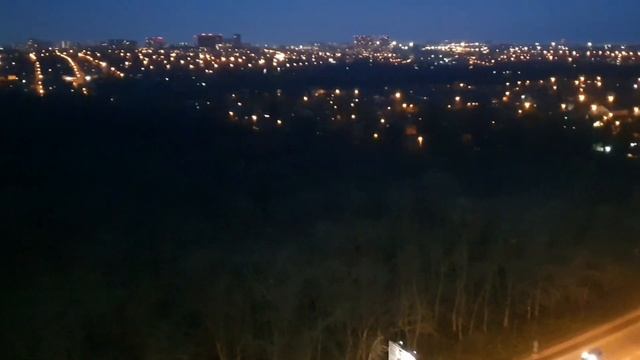 Ростов-на-Дону. Экорайон Вересаево. Вид из окна ночью. смотреть онлайн
