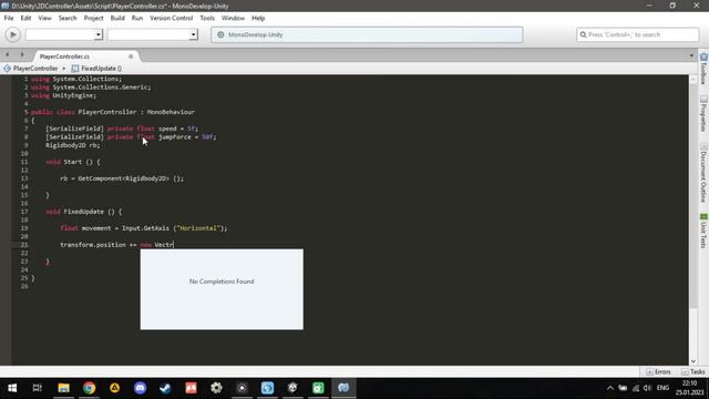 Как написать простой контроллер персонажа на Unity 2D? #csharp #unity #programming
