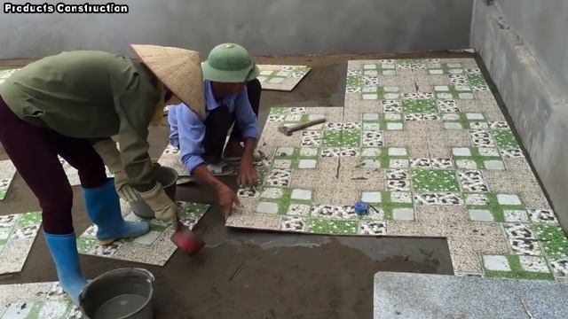 Techniques Install Yard With Ceramic Tiles - Building Tiles On Yard, Process Construction смотреть онлайн