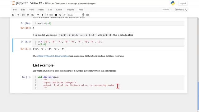 MATH0011 video 12: lists смотреть онлайн