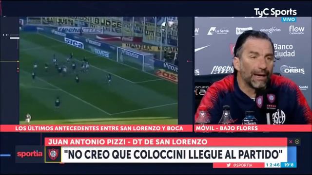 Juan Antonio Pizzi "No creo que Coloccini llegue al partido con Boca" смотреть онлайн