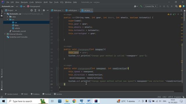 Automatic Engine Car Code using java project for bignners смотреть онлайн