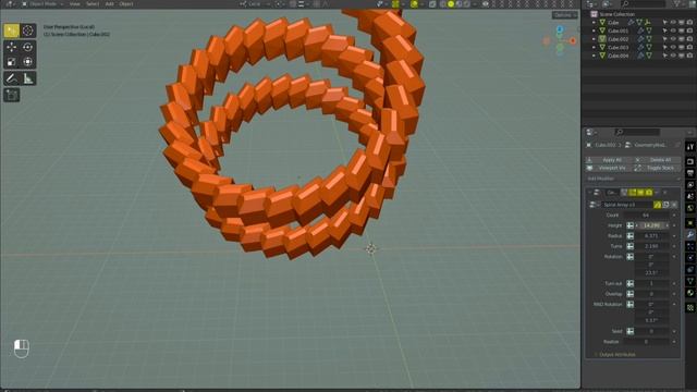 Geometry nodes: обновление набора массивов. Инструкция. смотреть онлайн