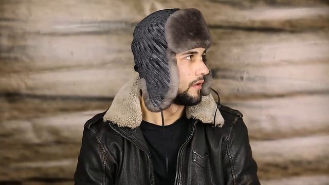Интернет-магазин меховых шапок. Ушанка-бомбер из меха овчины и замши. смотреть онлайн