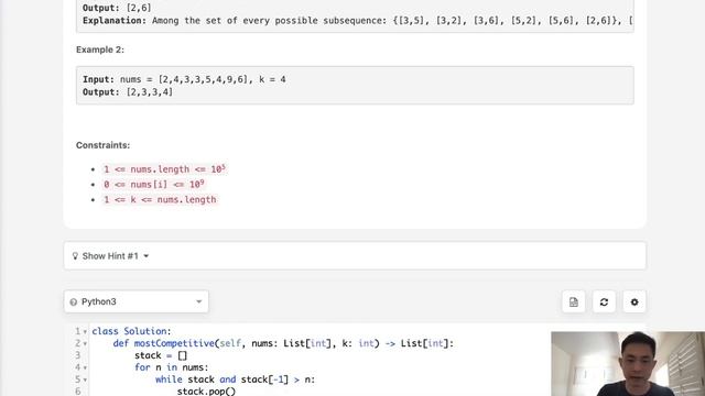 Leetcode - Find the Most Competitive Subsequence (Python) смотреть онлайн