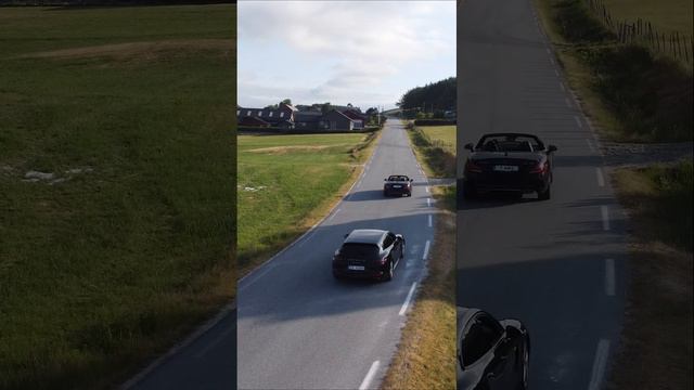 Mercedes AMG SLC 43 and Porsche Panamera 4 on the road in Norway #amg #porsche #Norway #1AMG смотреть онлайн