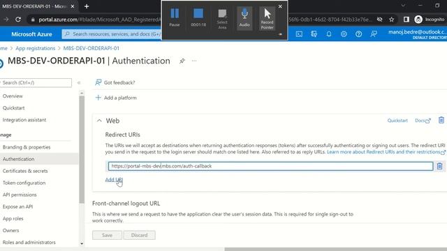 Redirect URI Configurations for local Debugging in Azure App Registration смотреть онлайн