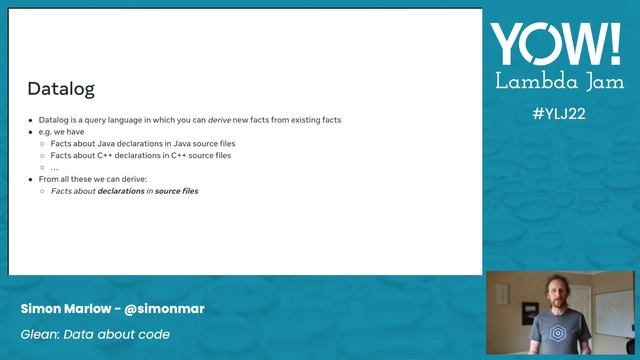 Glean: Data about Code • Simon Marlow • YOW! 2022 смотреть онлайн