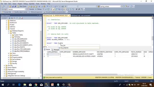 SQL SERVER 2014 - VÍDEO 7 - VALORES NULL (IS NULL) смотреть онлайн