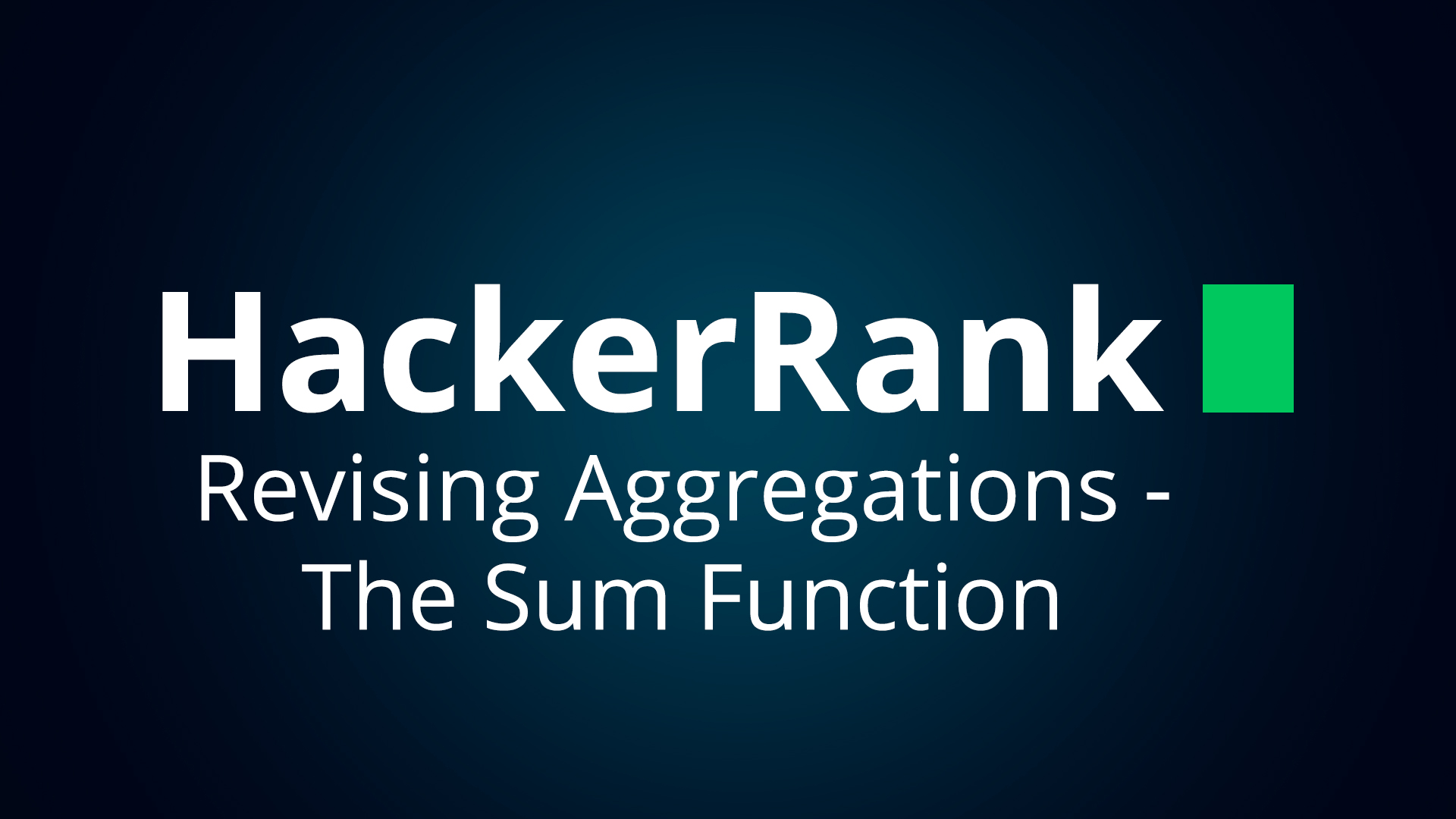Решение SQL задания "Revising Aggregations - The Sum Function" на HackerRank.com смотреть онлайн