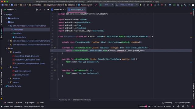 Layouts & Data Class - Simple RecyclerView in Kotlin Part 1 смотреть онлайн