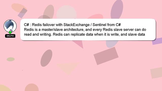 C# : Redis failover with StackExchange / Sentinel from C# смотреть онлайн