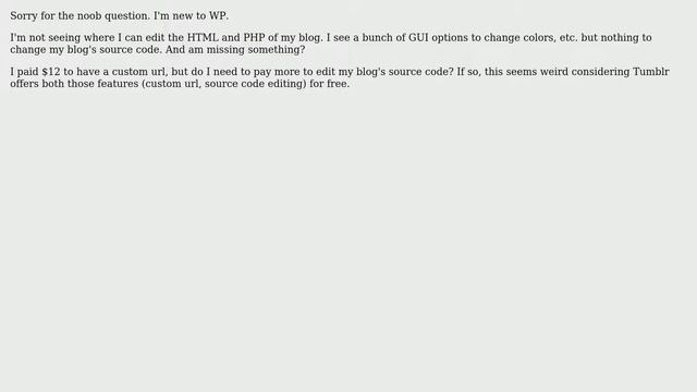 Wordpress: Can you not edit the HTML and PHP of your WordPress without paying? смотреть онлайн