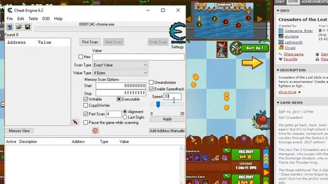 How to use cheat engine to speed up Crusaders of the Lost Idols (in 1 min) смотреть онлайн