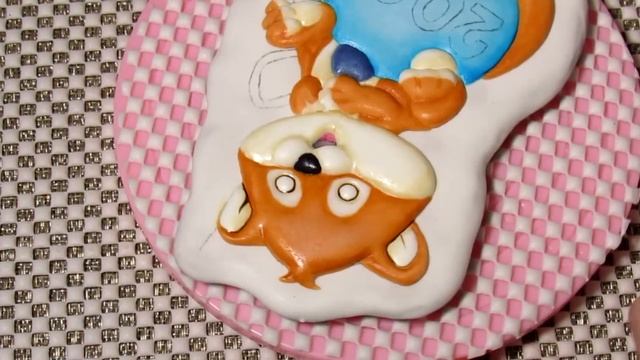 Новогодний пряник с тигренком. Видео-урок по росписи пряника. смотреть онлайн