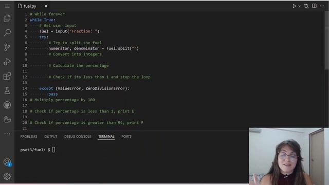 PROBLEM SET 3: FUEL GAUGE | SOLUTION (CS50 PYTHON) смотреть онлайн