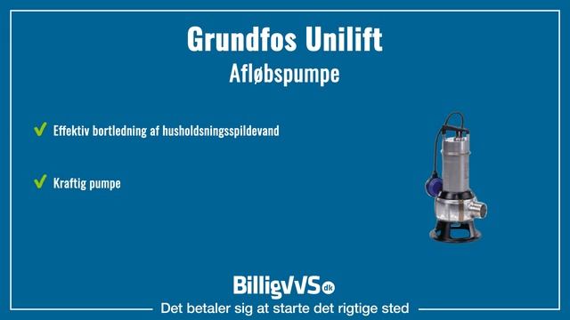 Grundfos afløbspumpe Unilift m/svømmeafbryder | EAN: 5700391488566 смотреть онлайн